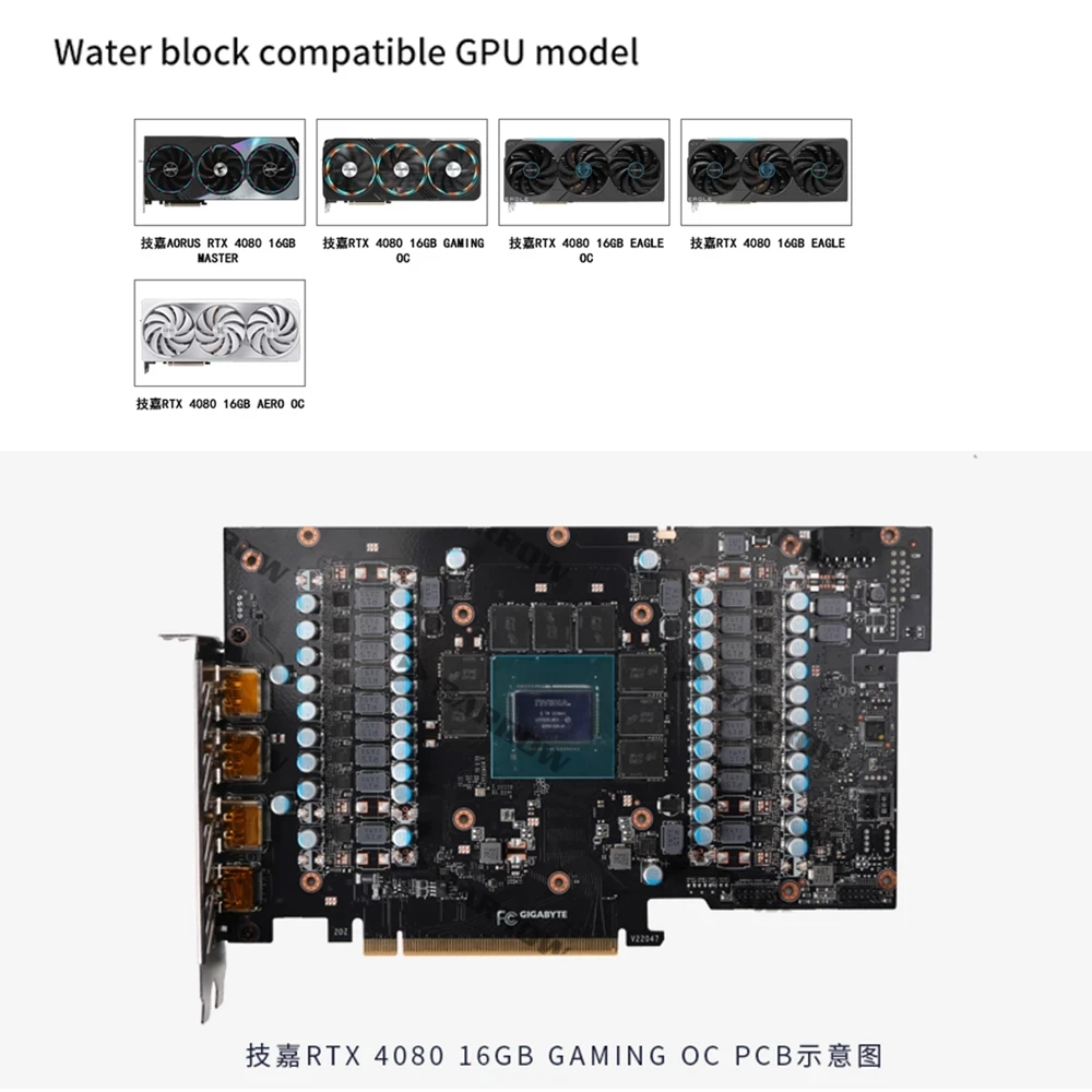 BARROW GPU Bloco de água para  - Rtx 4080 Water Cooling Block avaliação e preço