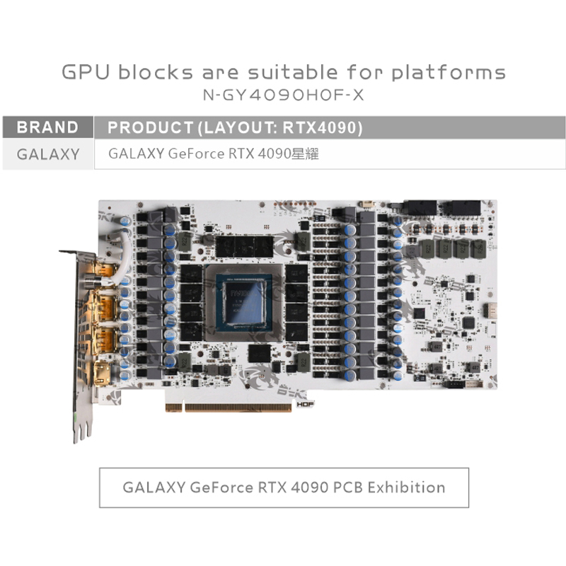 Bykski N-GY4090HOF-X GPU Block - Rtx 4090 Water Block Full Cover avaliação e preço