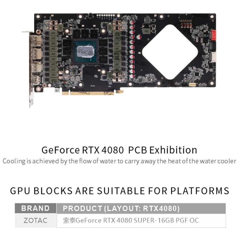 Bykski bloco gpu para zotac ge - Rtx 4080 Water Cooling Block avaliação e preço