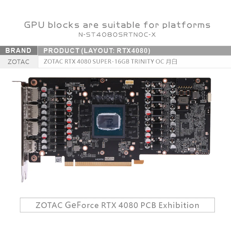 Bloco de GPU Bykski N-ST4080SR - Rtx 4080 Water Cooling Block avaliação e preço