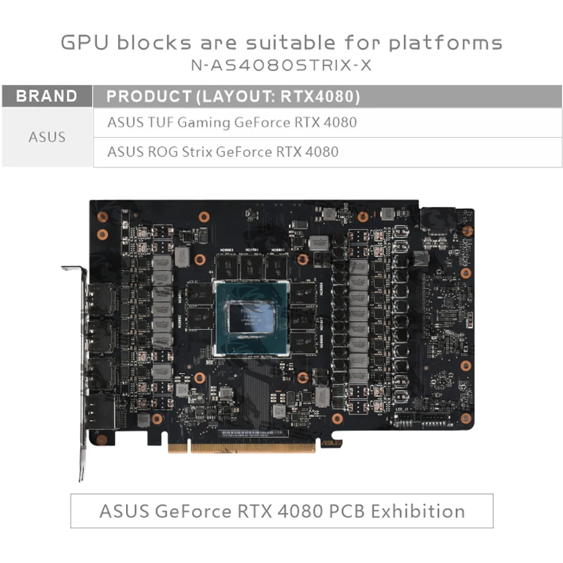 Bloco de GPU Bykski para Placa - Rtx 4080 Water Cooling Block avaliação e preço