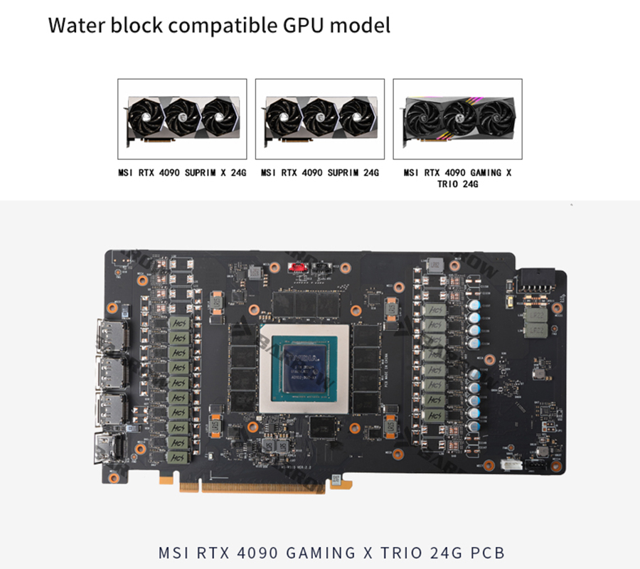 Bloco de água gpu carrinho de  - Rtx 4090 Water Block Full Cover avaliação e preço